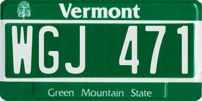 VT license plate WGJ471