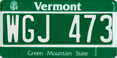 VT license plate WGJ473