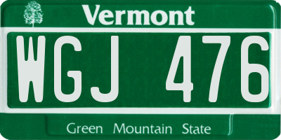 VT license plate WGJ476