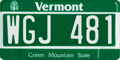 VT license plate WGJ481