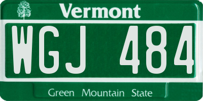 VT license plate WGJ484