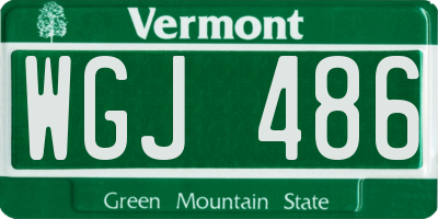 VT license plate WGJ486