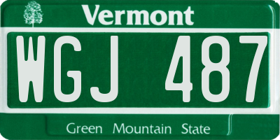 VT license plate WGJ487