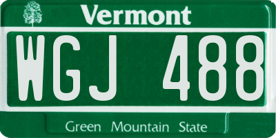 VT license plate WGJ488
