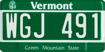 VT license plate WGJ491