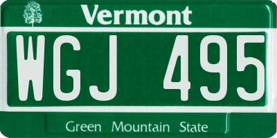 VT license plate WGJ495