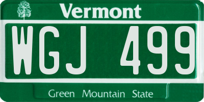 VT license plate WGJ499
