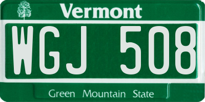 VT license plate WGJ508