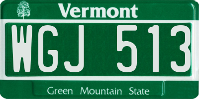 VT license plate WGJ513