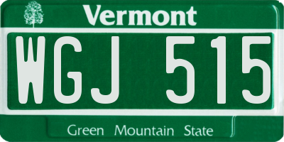 VT license plate WGJ515