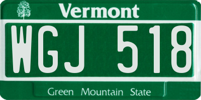 VT license plate WGJ518