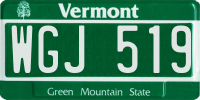 VT license plate WGJ519