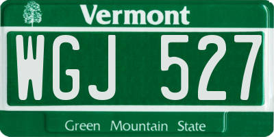 VT license plate WGJ527