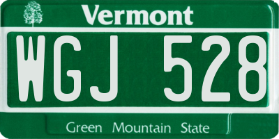 VT license plate WGJ528