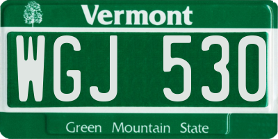 VT license plate WGJ530