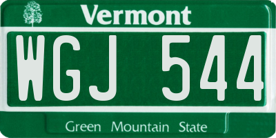 VT license plate WGJ544