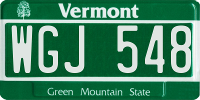 VT license plate WGJ548