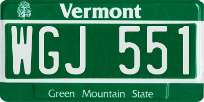 VT license plate WGJ551