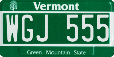 VT license plate WGJ555