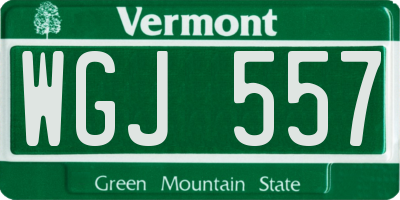 VT license plate WGJ557