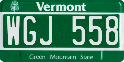 VT license plate WGJ558