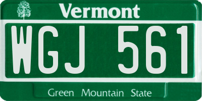VT license plate WGJ561