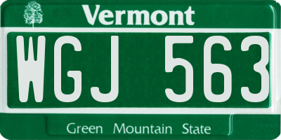 VT license plate WGJ563