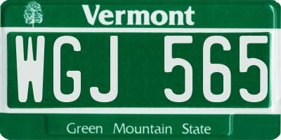 VT license plate WGJ565