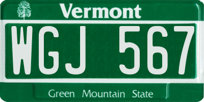 VT license plate WGJ567