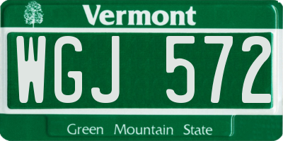 VT license plate WGJ572