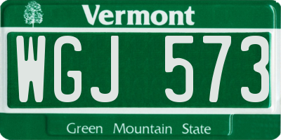 VT license plate WGJ573