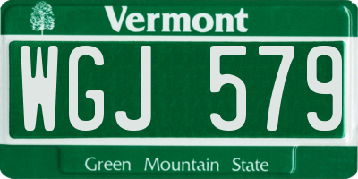 VT license plate WGJ579