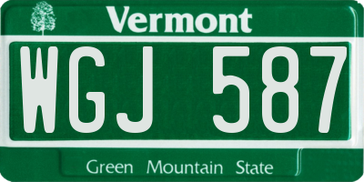 VT license plate WGJ587