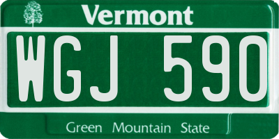 VT license plate WGJ590
