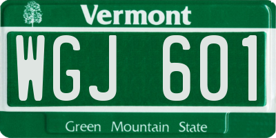 VT license plate WGJ601