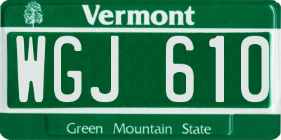 VT license plate WGJ610