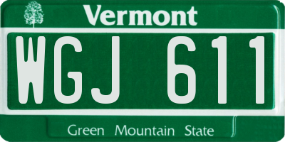 VT license plate WGJ611