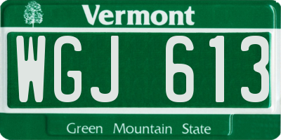VT license plate WGJ613