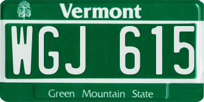 VT license plate WGJ615