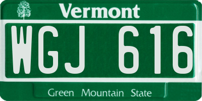 VT license plate WGJ616