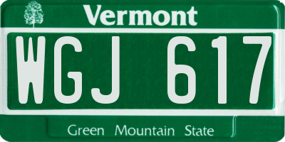 VT license plate WGJ617