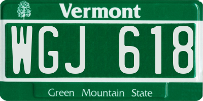 VT license plate WGJ618