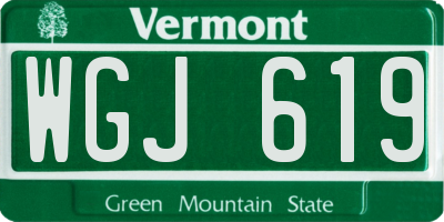 VT license plate WGJ619