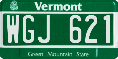 VT license plate WGJ621