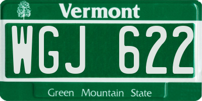 VT license plate WGJ622