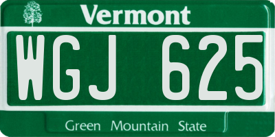 VT license plate WGJ625