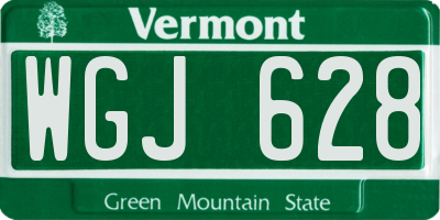 VT license plate WGJ628