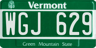 VT license plate WGJ629