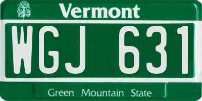 VT license plate WGJ631