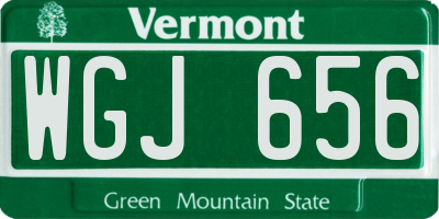 VT license plate WGJ656